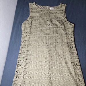 Anne Klein Backless Crochet Lace Dress in Cream